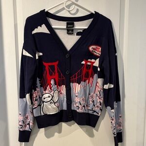Disney Big Hero 6 Baymax San Fransokyo Scenic Women's Cardigan-Medium